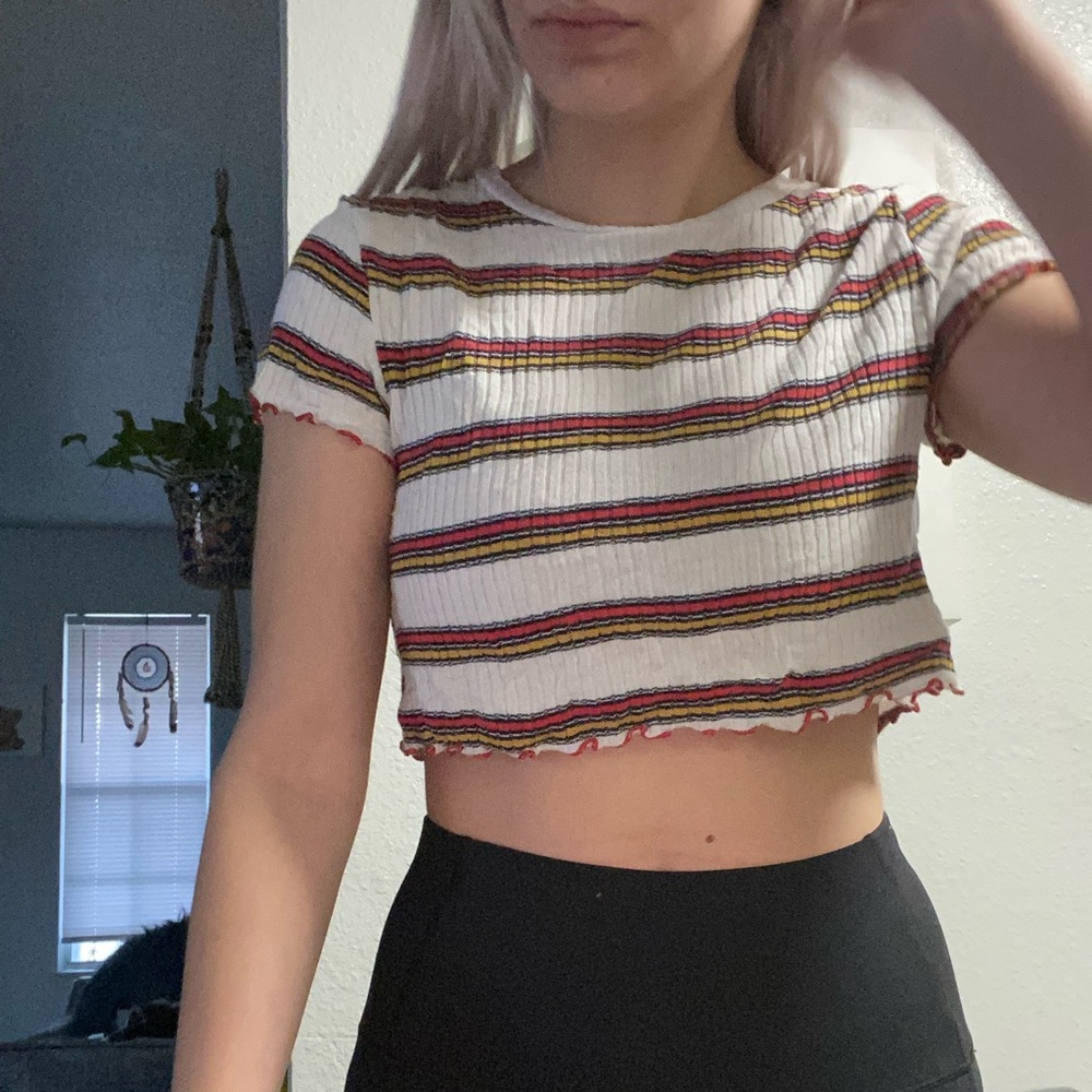Striped Crop T